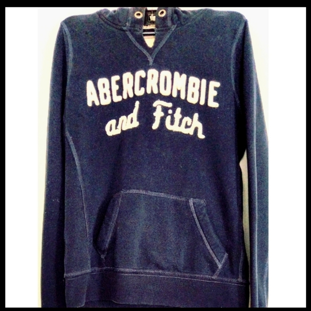 Vtg A&F Navy hoodie sweatshirt Sz XS/2 60% cotton